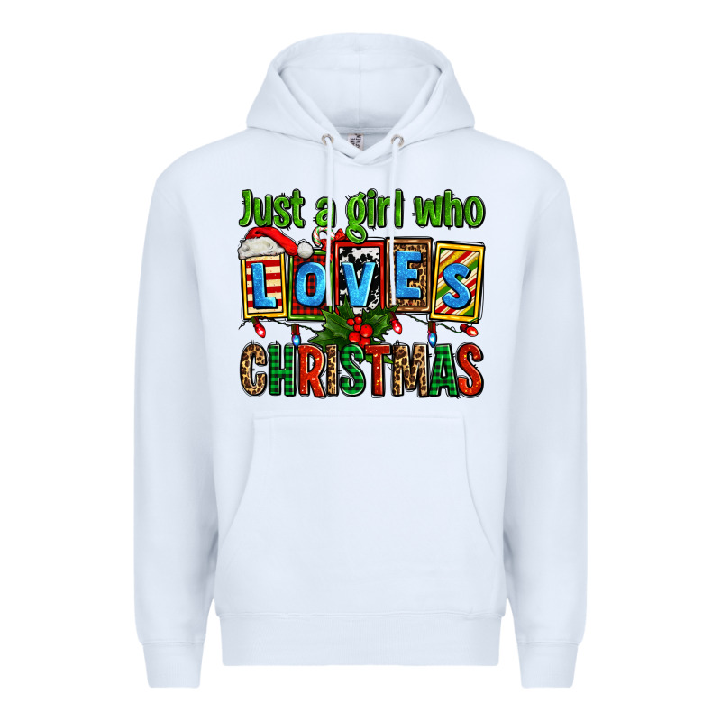 Just A Girl Who Loves Christmas Premium Hoodie by AdoDesignShop | Teevron