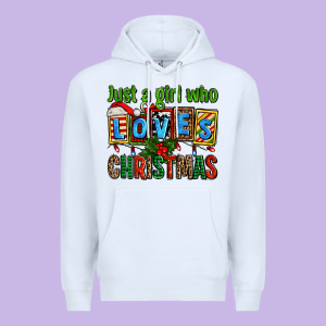 Just A Girl Who Loves Christmas Premium Hoodie Designed By Adodesignshop
