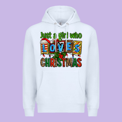 Just A Girl Who Loves Christmas Premium Hoodie Designed By Adodesignshop