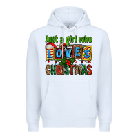 White just a girl who loves christmas Premium Hoodie - AdoDesignShop