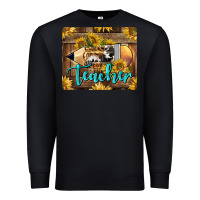 Black Western Teacher Pencil With Sunflowers Premium Sweatshirt - LillyAllenDesigns