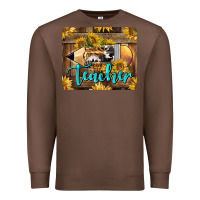 Chestnut Western Teacher Pencil With Sunflowers Premium Sweatshirt - LillyAllenDesigns