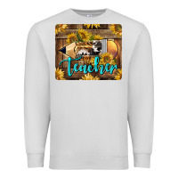 Dove Grey Western Teacher Pencil With Sunflowers Premium Sweatshirt - LillyAllenDesigns
