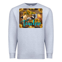 Heather Grey Western Teacher Pencil With Sunflowers Premium Sweatshirt - LillyAllenDesigns