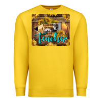 Lemon Western Teacher Pencil With Sunflowers Premium Sweatshirt - LillyAllenDesigns