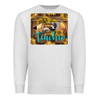 Oatmeal Heather Western Teacher Pencil With Sunflowers Premium Sweatshirt - LillyAllenDesigns