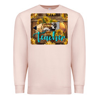 Pale Pink Western Teacher Pencil With Sunflowers Premium Sweatshirt - LillyAllenDesigns