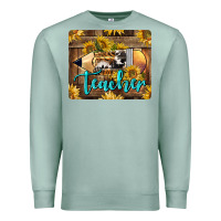 Seafoam Western Teacher Pencil With Sunflowers Premium Sweatshirt - LillyAllenDesigns