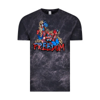 Cloud Black freedom rock hand Vintage Tee - Zillion Design Studio