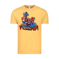 Vintage Mustard freedom rock hand Vintage Tee - Zillion Design Studio