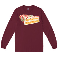 Burgundy white christmas cake Long Sleeve Tee - FaDigitalArtStudio