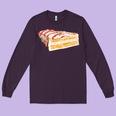 White Christmas Cake Long Sleeve Tee Designed By Fadigitalartstudio