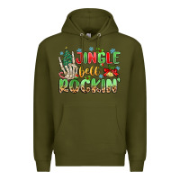 Army Green jingle bell rockin' Premium Hoodie - MaliasSmallBusiness
