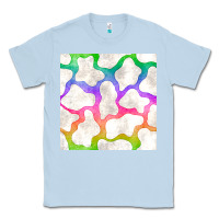 Dusty Blue watercolor rainbow cow seamless pattern Classic Tee - BundleAndBundleShop