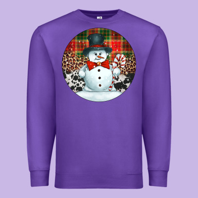 Western Snowman Christmas Ornament Premium Sweatshirt Designed By Jasminsmagicworld