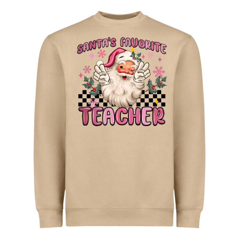 Santa's Favorite Teacher Heavyweight Sweatshirt by MaliasSmallBusiness | Teevron