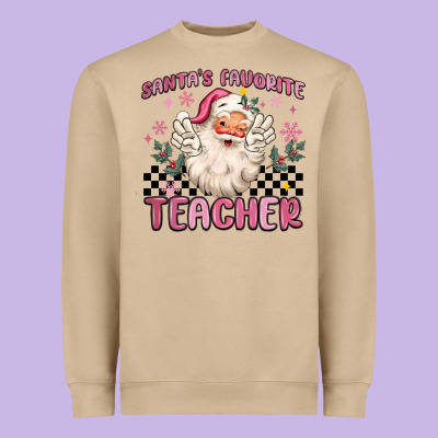 Heavyweight Sweatshirt santa's favorite teacher