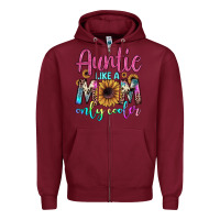 Burgundy auntie like a mom Zipper Hoodie - JahusDesignShop
