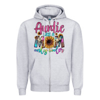 Heather Grey auntie like a mom Zipper Hoodie - JahusDesignShop