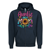 Navy auntie like a mom Zipper Hoodie - JahusDesignShop
