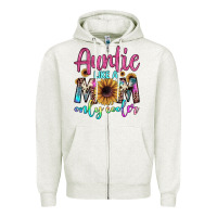 Oatmeal Heather auntie like a mom Zipper Hoodie - JahusDesignShop