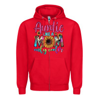 Red auntie like a mom Zipper Hoodie - JahusDesignShop