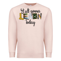 Pale Pink Y'all Gonna Learn Today Premium Sweatshirt - LillyAllenDesigns