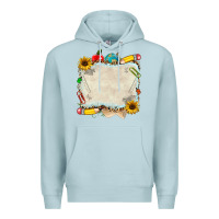 Blue Mist school your text here Premium Hoodie - NancyCooperArtShop