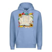 Colony Blue school your text here Premium Hoodie - NancyCooperArtShop