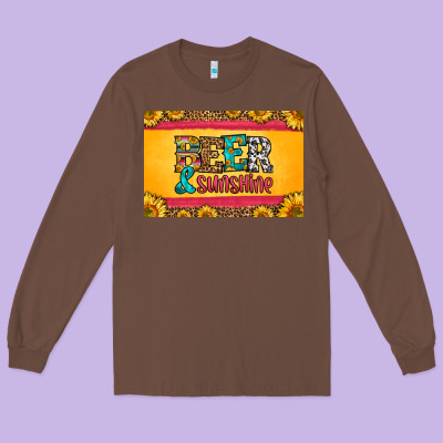 Beer And Sunshine Skinny Metal Can Holder Long Sleeve Tee Designed By Hra Design Shop