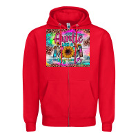 Red auntie like a mom Zipper Hoodie - JahusDesignShop