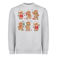 Heather Grey nurse gingerbread Heavyweight Sweatshirt - MaliasSmallBusiness