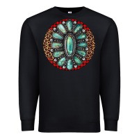 Black turquoise gemstone christmas ornament Premium Sweatshirt - Jasminsmagicworld