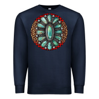 Navy turquoise gemstone christmas ornament Premium Sweatshirt - Jasminsmagicworld