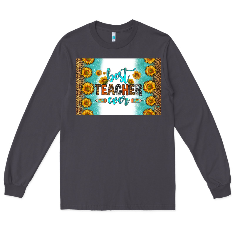 Best Teacher Ever Skinny Metal Can Holder Long Sleeve Tee by HRA Design Shop | Teevron