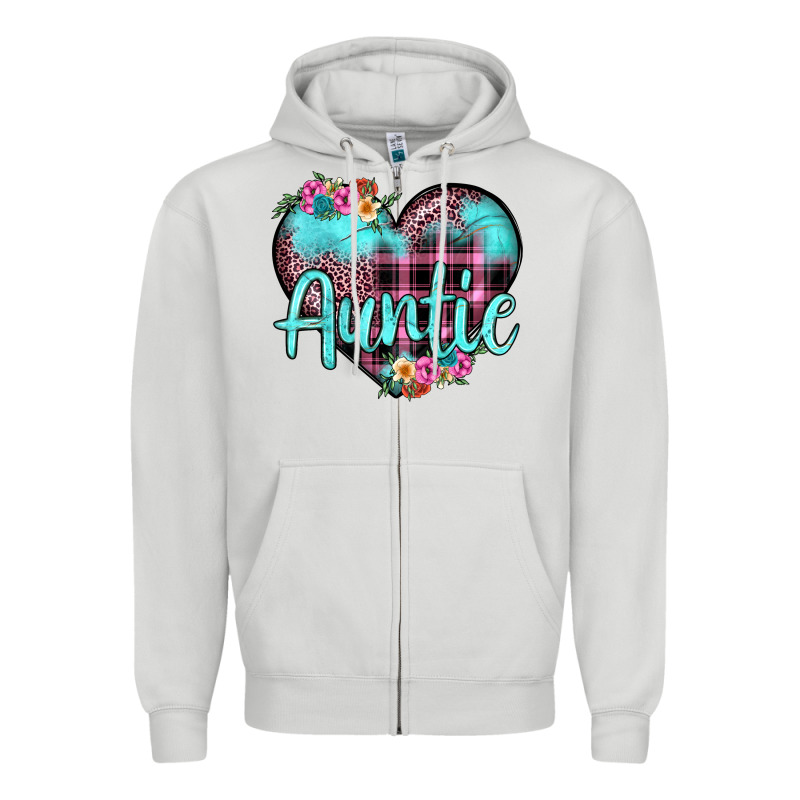 Auntie Leopard Turquoise Heart Zipper Hoodie by JahusDesignShop | Teevron