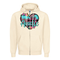 Sandshell auntie leopard turquoise heart Zipper Hoodie - JahusDesignShop