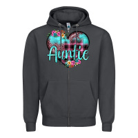 Smoke auntie leopard turquoise heart Zipper Hoodie - JahusDesignShop