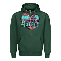 Sports Green auntie leopard turquoise heart Zipper Hoodie - JahusDesignShop