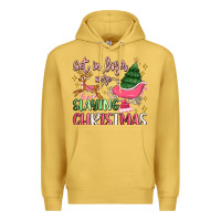Antique Gold get in loser we're slaying christmas Premium Hoodie - MaliasSmallBusiness