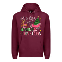 Burgundy get in loser we're slaying christmas Premium Hoodie - MaliasSmallBusiness