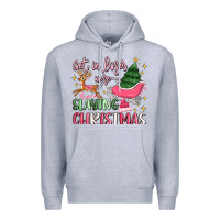 Heather Grey get in loser we're slaying christmas Premium Hoodie - MaliasSmallBusiness