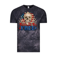 Cloud Black born to be free skeleton Vintage Tee - Zillion Design Studio