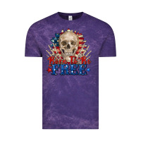 Cloud Purple born to be free skeleton Vintage Tee - Zillion Design Studio