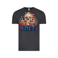 Vintage Black born to be free skeleton Vintage Tee - Zillion Design Studio