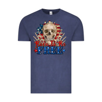 Vintage Denim born to be free skeleton Vintage Tee - Zillion Design Studio