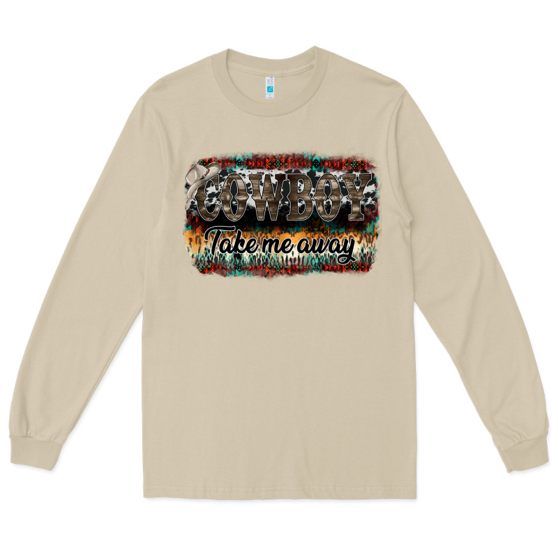 Cowboy Take Me Away Long Sleeve Tee by SublimationCraftShop | Teevron