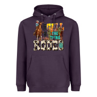 Plum and they call the thing rodeo Heavyweight Hoodie - NancyCooperArtShop