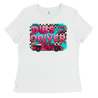 White dibs on the driver background Ladies Tee - AdoDesignShop
