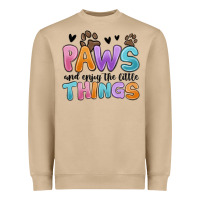 Mushroom paws and enjoy the little things Heavyweight Sweatshirt - MaliasSmallBusiness